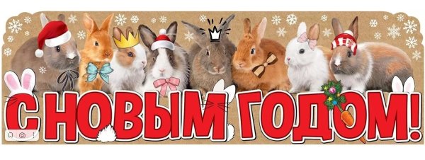 Плакат к новому году 2023 с кроликом