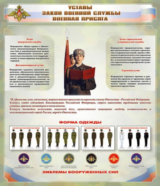 Стенд устав военной службы