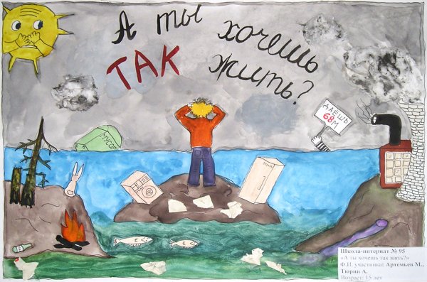 Загрязнение воды плакат