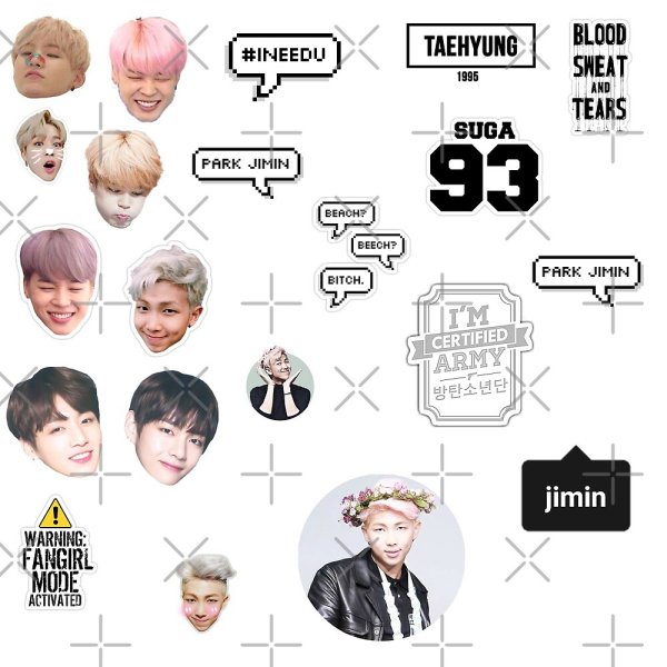 Чёрно белые Стикеры БТС