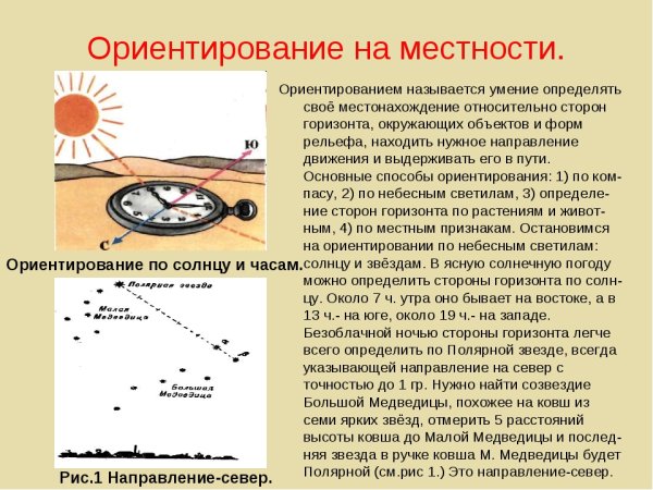 Способы ориентирования на местности