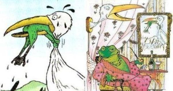 Лягушка душит цаплю