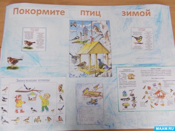 Стенгазета Покормите птиц зимой в подготовительной группе