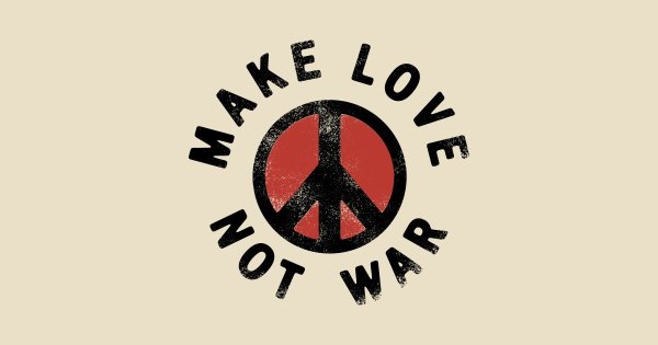 Хиппи в 1960 с плакатами