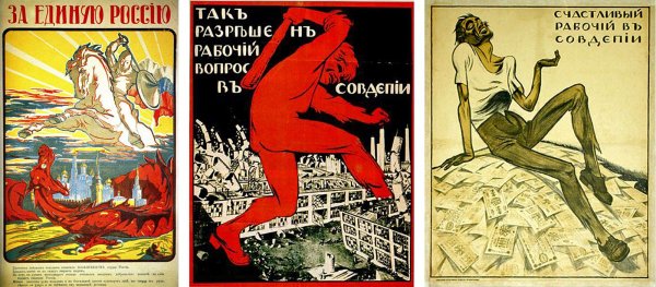 Белогвардейские плакаты гражданской войны 1917-1922