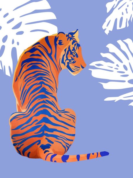 Новогодний тигр с надписью