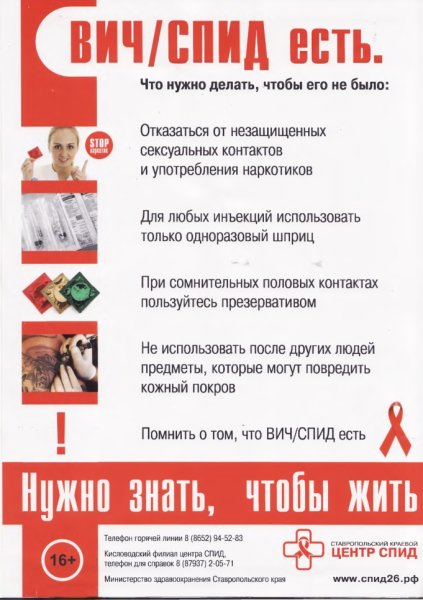 Плакат по профилактике ВИЧ инфекции