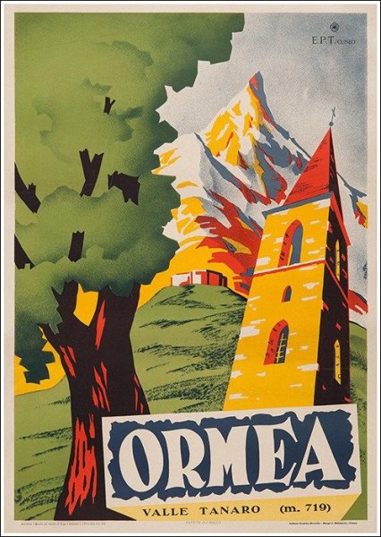 Amalfi Italia Vintage Travel poster