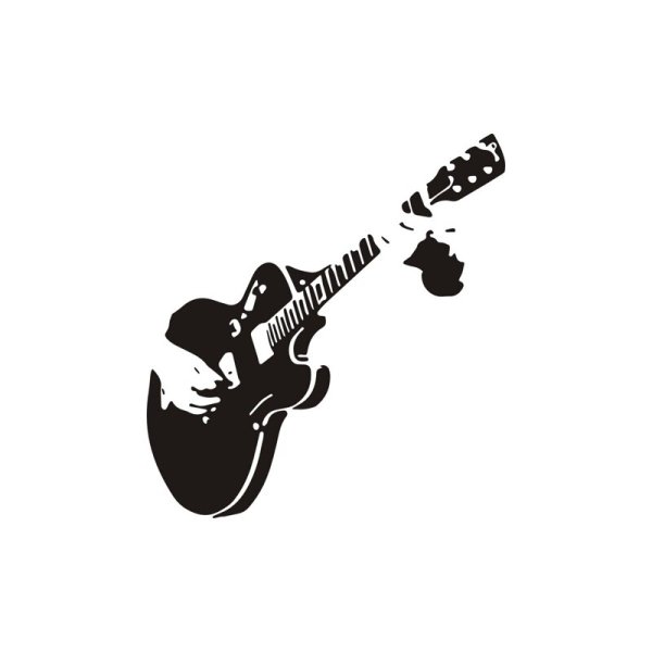 Наклейки на гитару черно белые