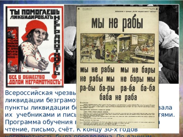 Советские плакаты о ликбезе