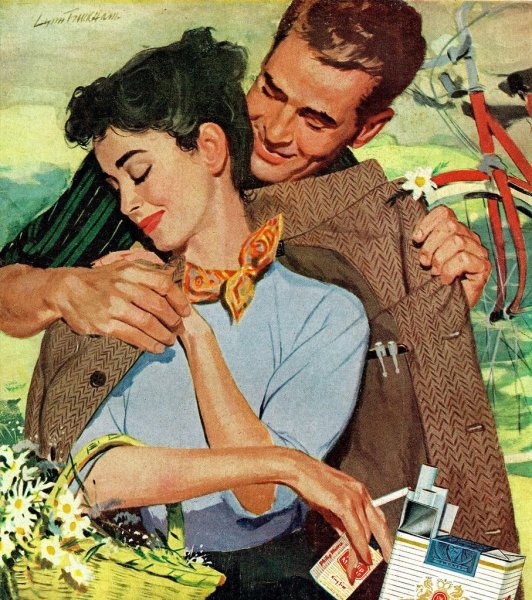 Мужчина и женщина ретро арт