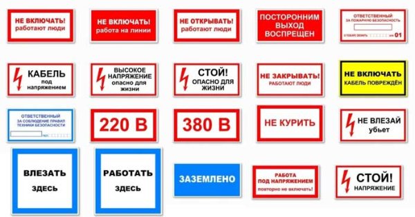 Виды плакатов по электробезопасности