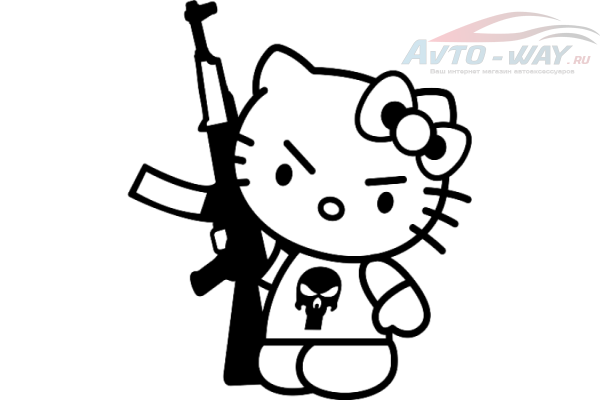 Хелло Китти черная раскраска