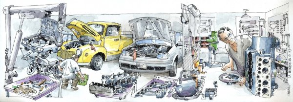 Автосервис карикатура