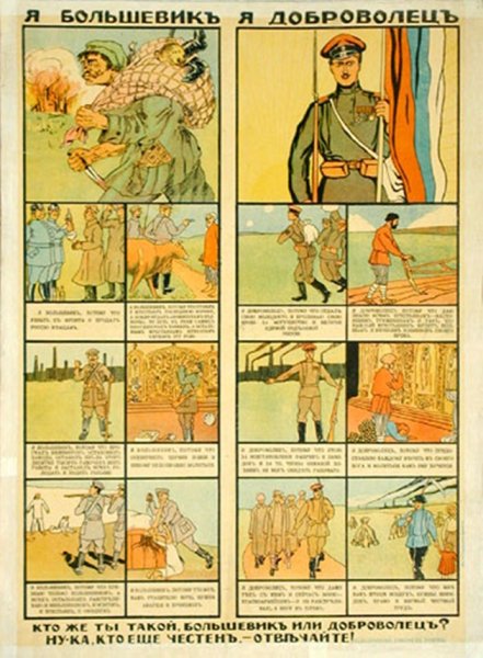 Белогвардейские плакаты гражданской войны 1917-1922