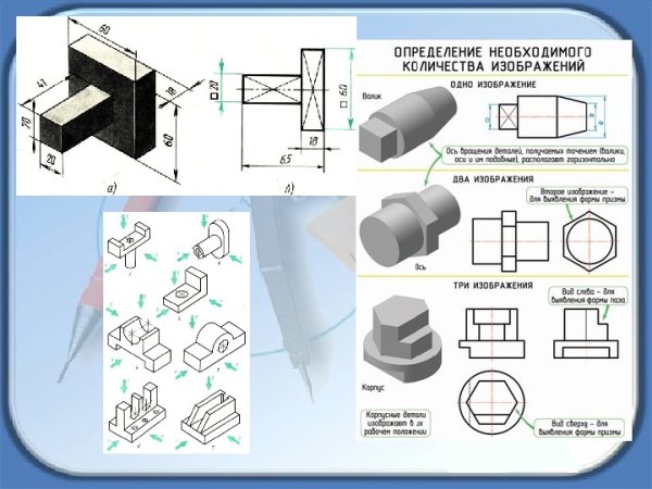 Сечение детали на чертеже