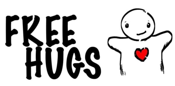 Табличка free hugs