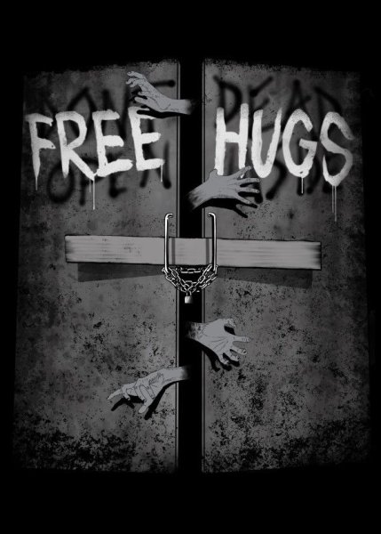 Табличка free hugs