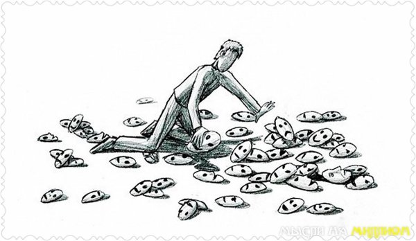 Двуличие карикатура