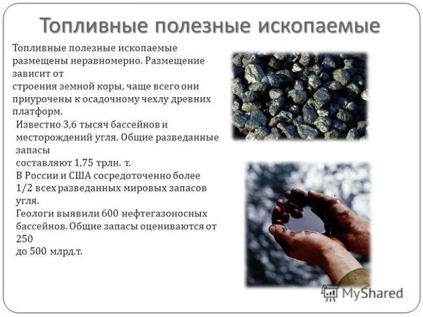 Топливынеполезные ископаемые