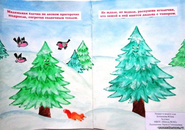 Рисунок на тему сохраним елочку