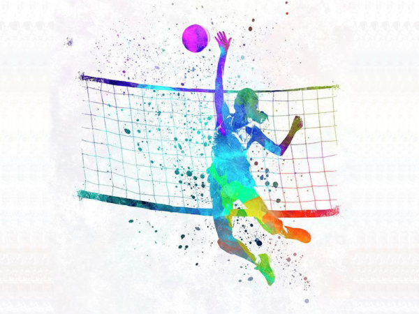 Волейбол акварель