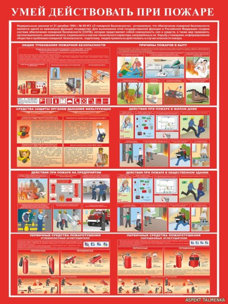Памятки при пожаре в учреждении