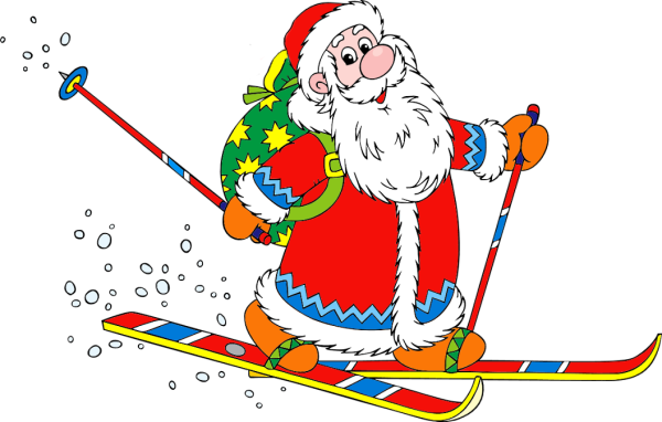 Дед Мороз на лыжах