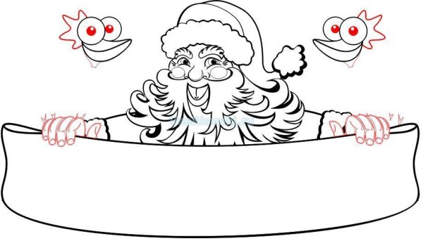 Рисунок Санта Клаус плакат на новый год