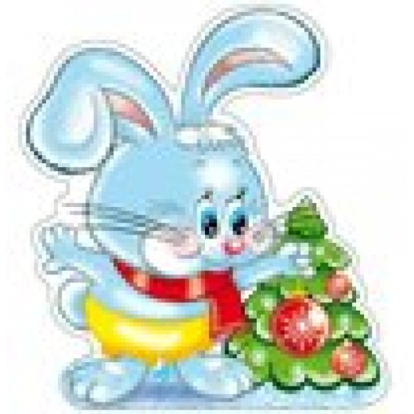 Плакат на новый год с зайчиком