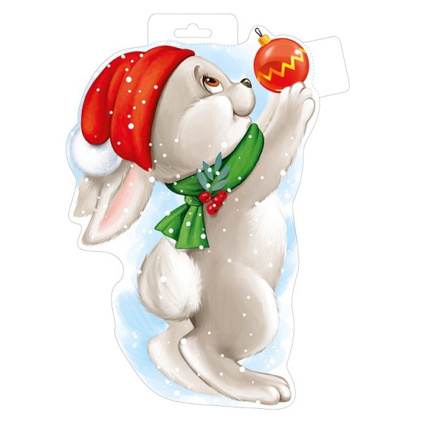 Панно заяц новогодний