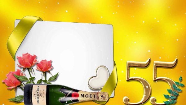 Фоторамка с юбилеем 55 лет женщине