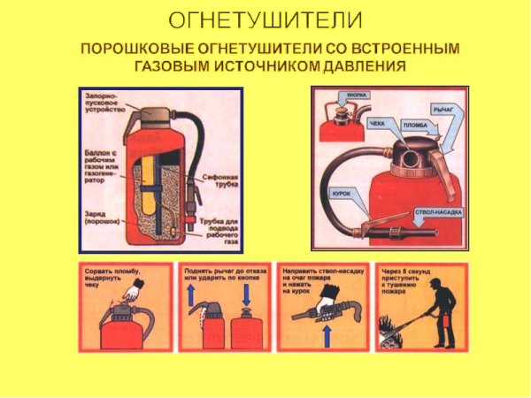 Первичные средства пожаро тушения порошковые огнетушители