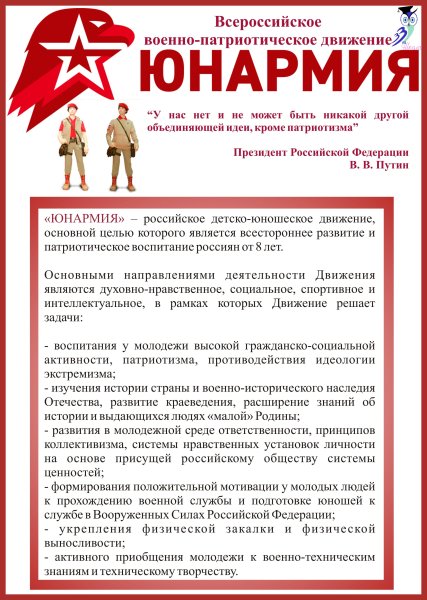 Юнармия материалы на стенд