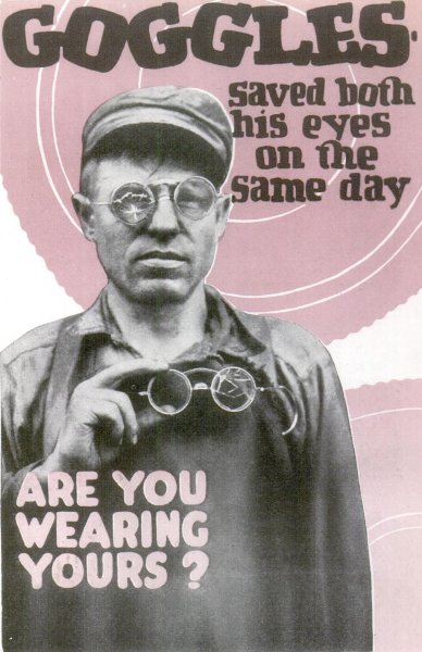 Чтобы стружка в глаз не била надевай очки мудила плакат