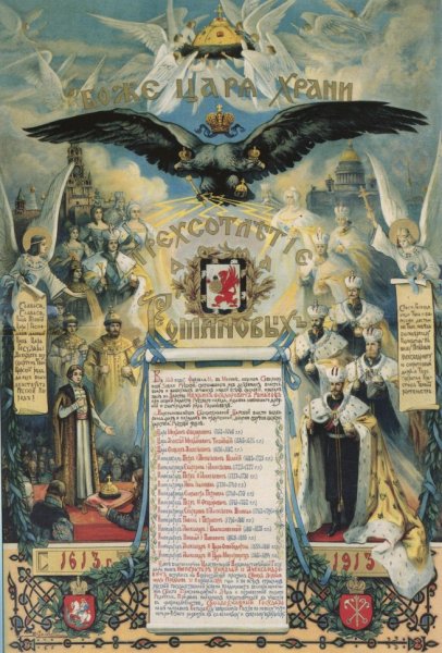 Плакат российский царственный дом Романовых