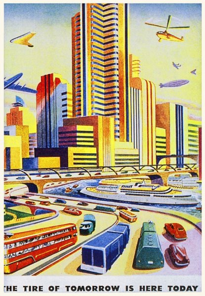 Город будущего ретрофутуризм