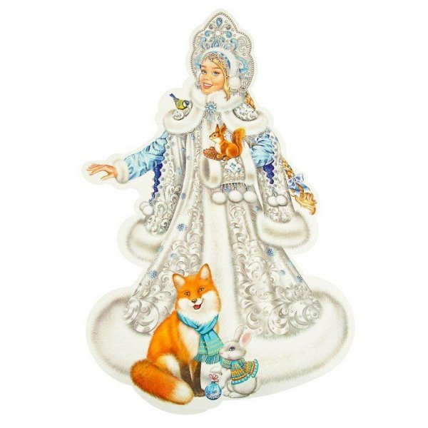 Зайчик новогодний вырубной плакат