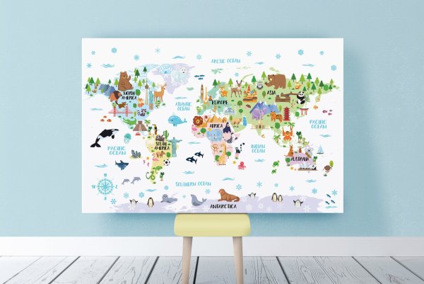 Объемная карта на стену