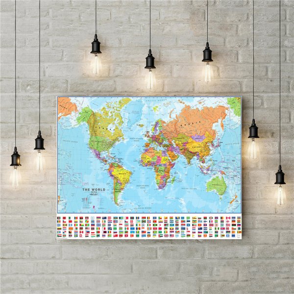 Постер карта мира