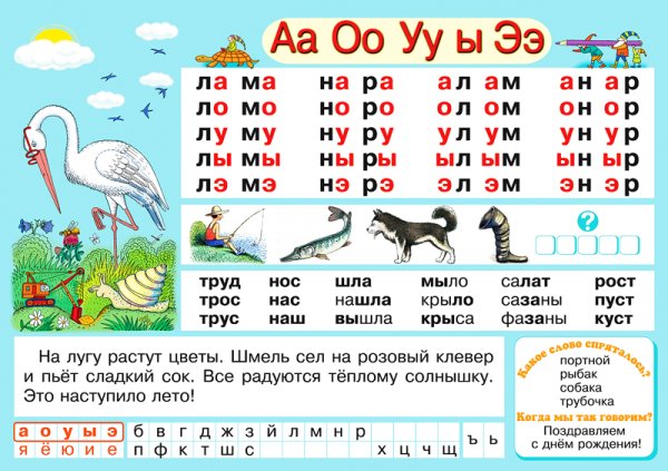 Плакаты по обучению грамоте