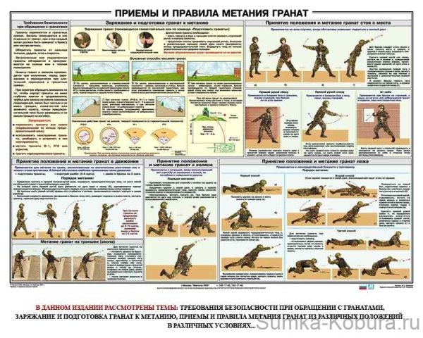 Учебный плакат гранаты
