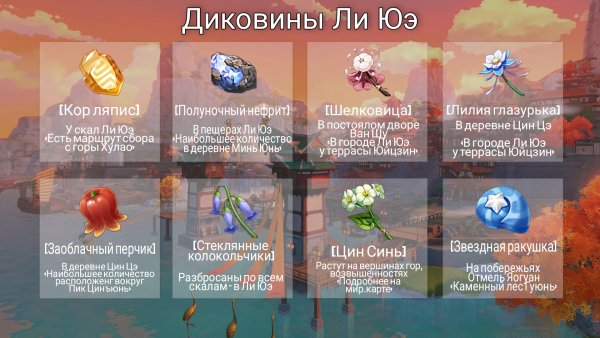 Растения ли Юэ Геншин