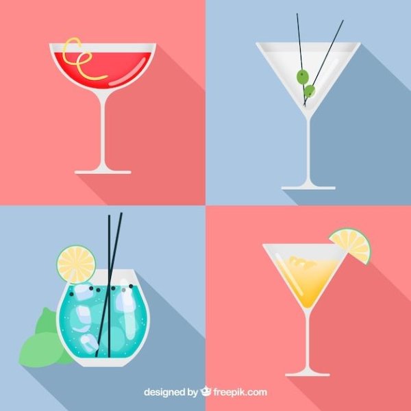 Постер с рецептами коктейлей