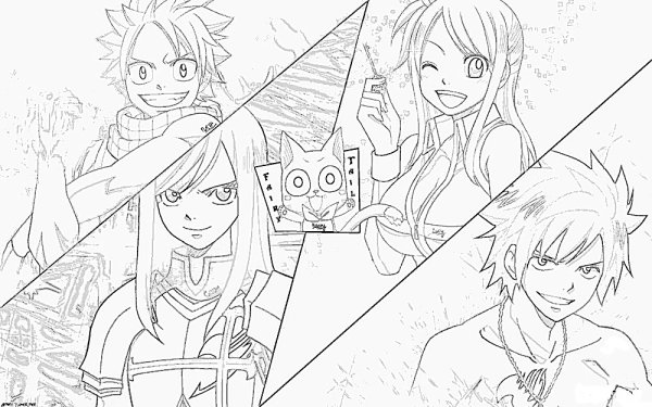 Раскраски аниме Фейри Тейл