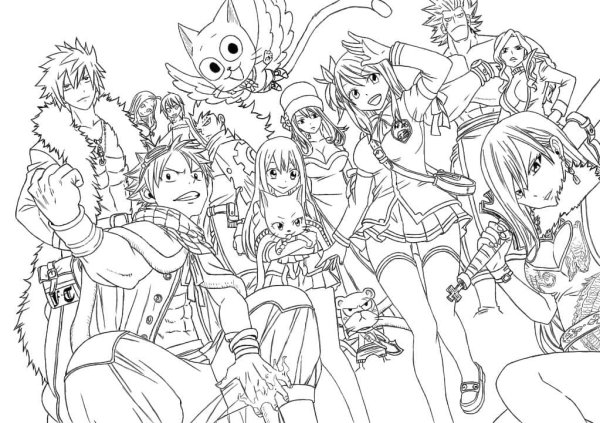 Раскраски аниме хвост феи