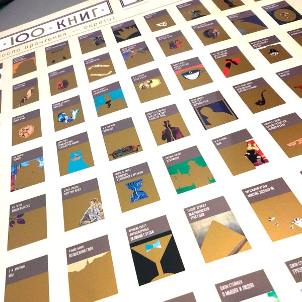 Скретч-плакат «100 книг»