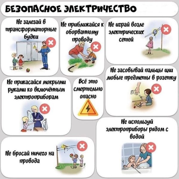 Правила безопасности с электричеством для детей
