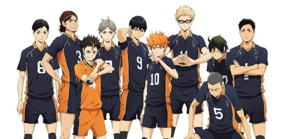 Команда Карасуно в полный рост