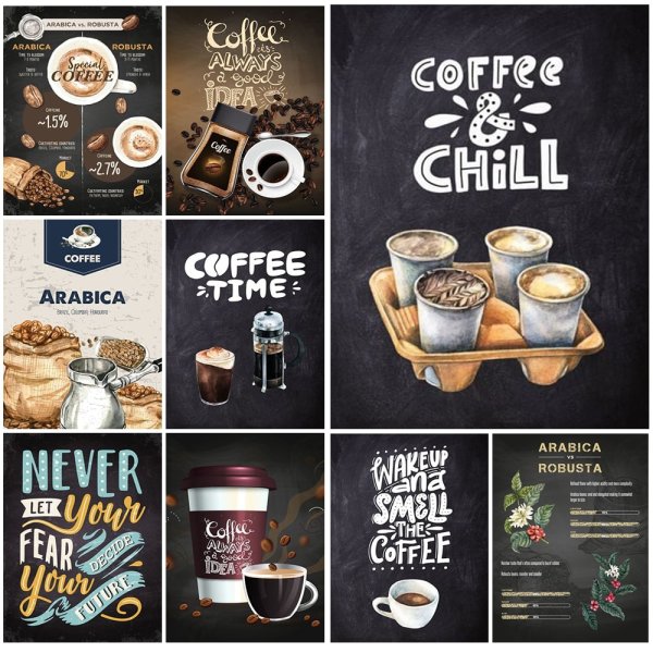 Рекламный плакат кофейни с режимом работы